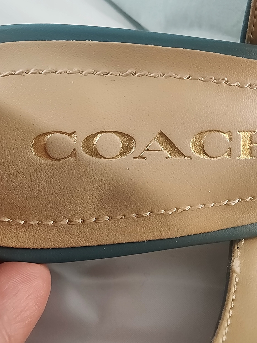 Coach Blue Green Pointed Toe Slingback Heels - Picture 11 of 13